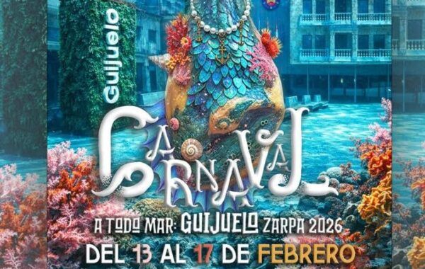 Cartel del Carnaval de Guijuelo 2026 con temática marina