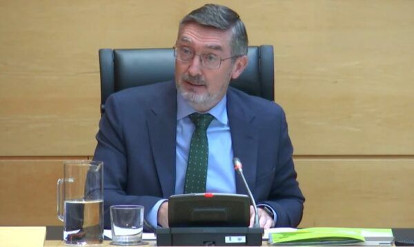 José Ángel Arranz durante su comparecencia en las Cortes de Castilla y León