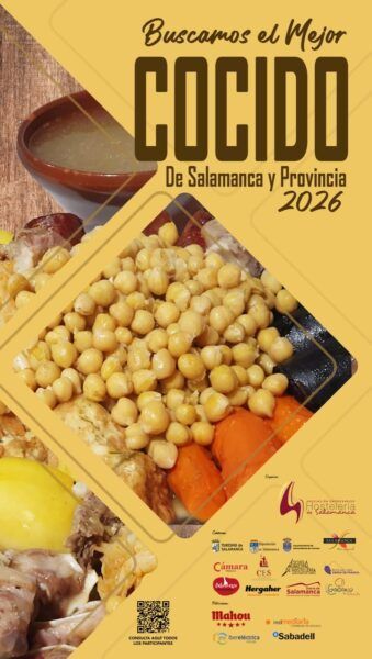 Plato de cocido tradicional de Salamanca con garbanzos y carne