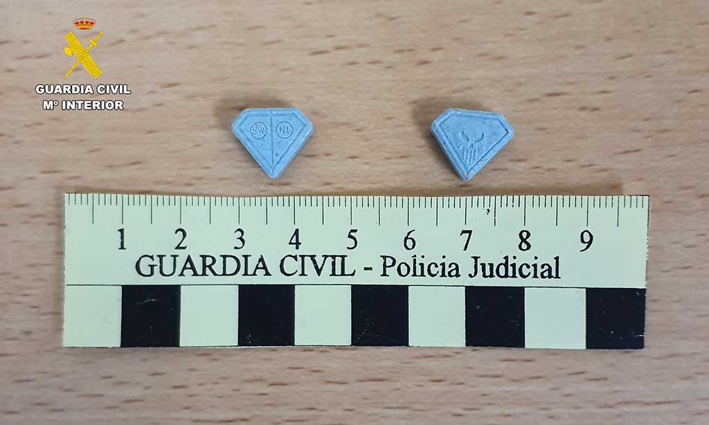 Pastillas de éxtasis incautadas por la Guardia Civil en una operación