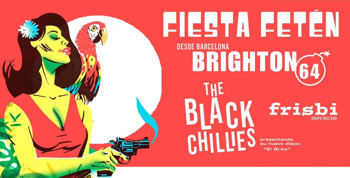 Cartel de la Fiesta Fetén con ilustraciones coloridas y detalles de los grupos