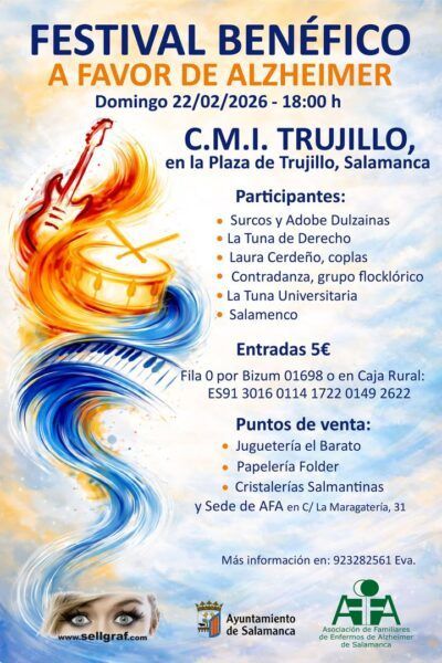 Cartel del festival benéfico a favor del Alzheimer en Salamanca