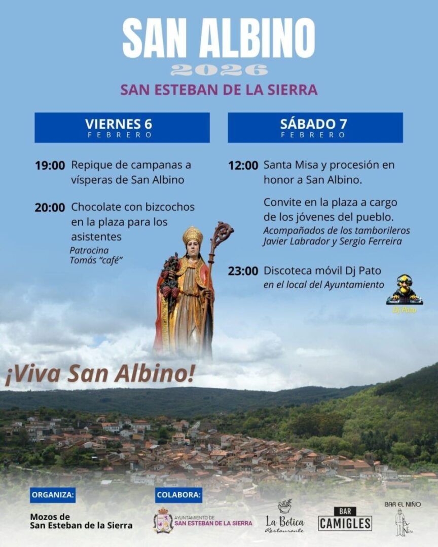 Cartel de las fiestas de San Albino en San Esteban de la Sierra