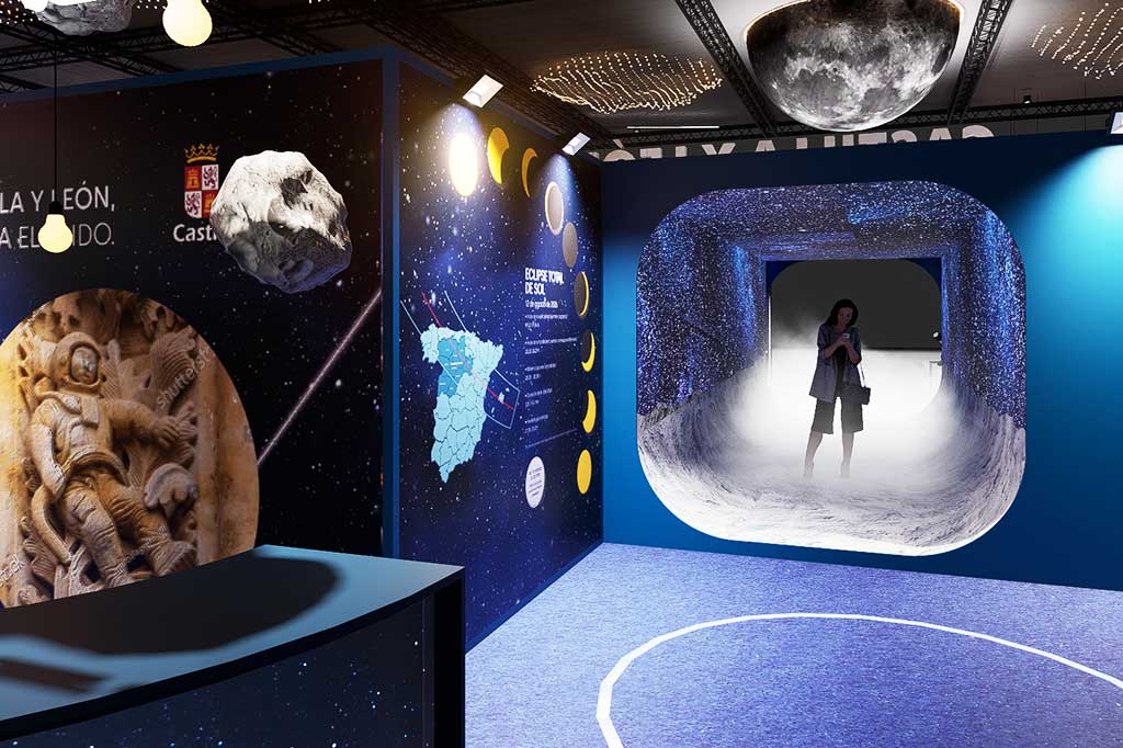Stand de Castilla y León en FITUR 2026 con temática astroturística