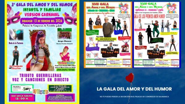 Cartel de la Gala del Amor y del Humor Infantil y Familiar en Salamanca