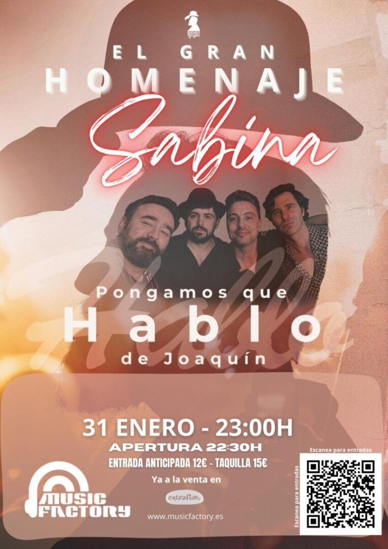 Cartel del Gran Homenaje a Sabina en Music Factory