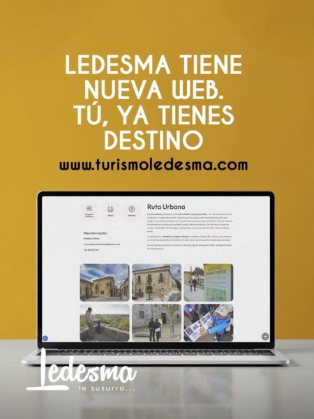 Pantalla de computadora mostrando la nueva web de Ledesma para turismo