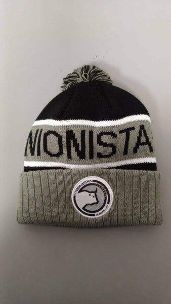 Gorro de lana negro y gris con el logo de Unionistas de Salamanca CF