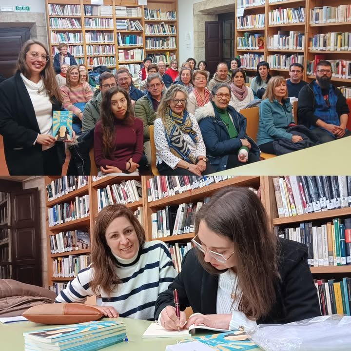 Presentación del libro La Maratón de Atenas con Eva Fraile y asistentes