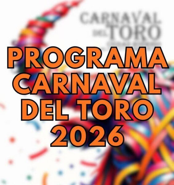 Cartel del Carnaval del Toro 2026 con colores vibrantes y texto destacado.