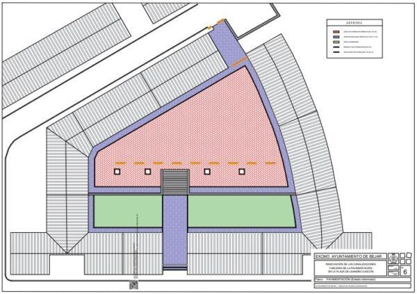Plano de renovación y pavimentación de la plaza de Leandro Cascón