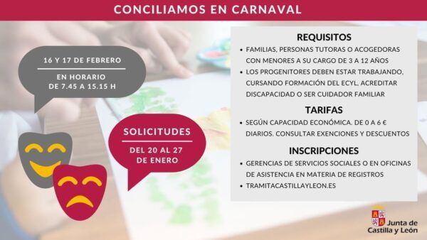 Información sobre el programa Conciliamos en Carnaval para el cuidado de niños.