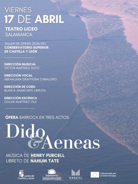 Cartel de la ópera Dido y Eneas en el Teatro Liceo de Salamanca