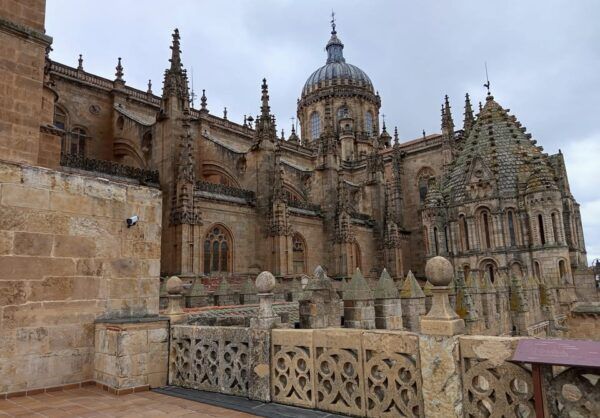 Vista de las torres medievales de la Catedral de Salamanca desde la terraza.