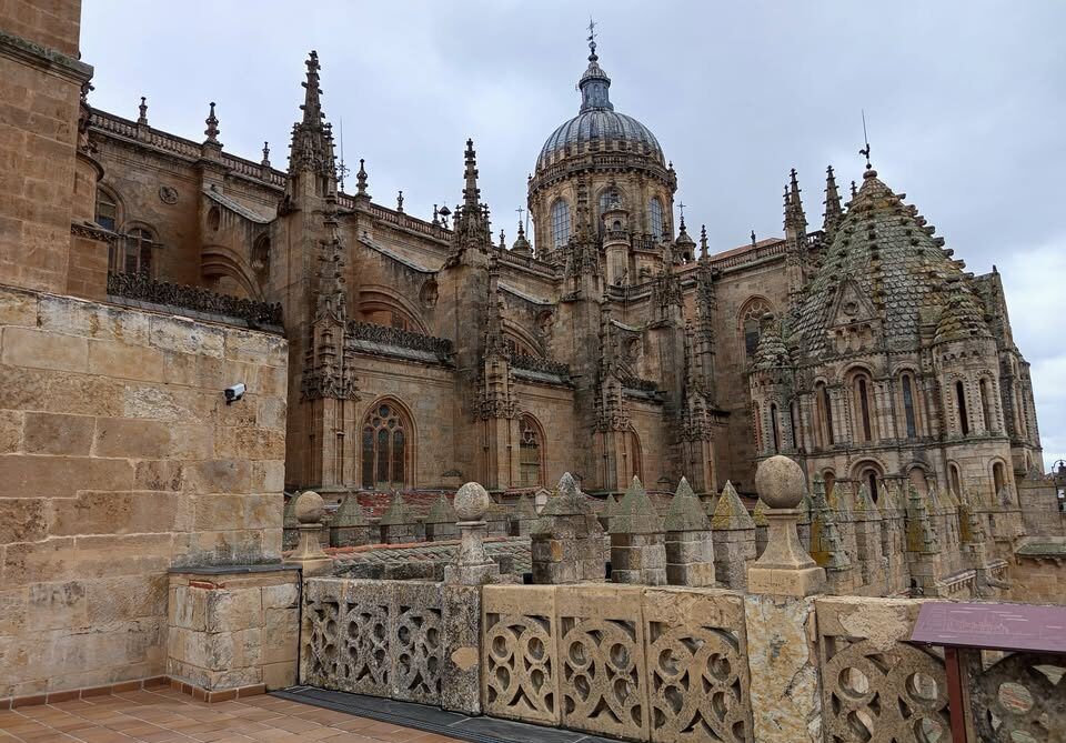 Vista de las torres medievales de la Catedral de Salamanca desde la terraza.