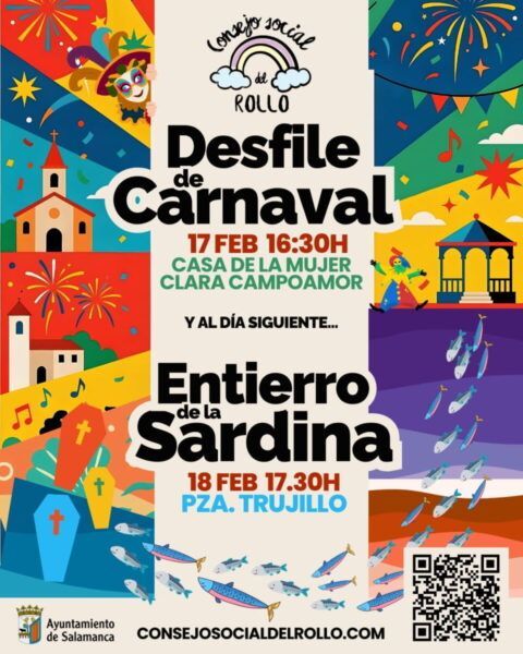 Cartel del Carnaval del Rollo 2026 en Salamanca con actividades y fechas