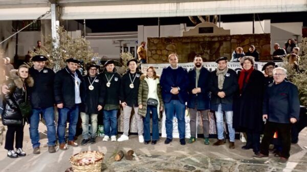Grupo de personas en la Fiesta del Cerdo Ibérico en Guijuelo
