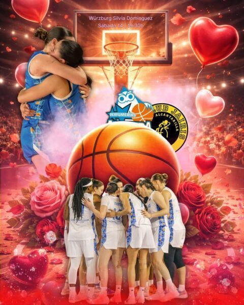 Jugadoras del equipo Avenida celebrando en un partido de baloncesto