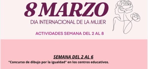Cartel de actividades del 8M en Villamayor con programación de igualdad