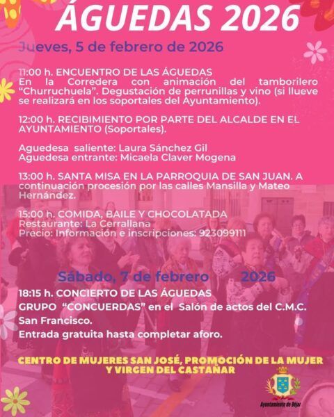 Cartel de la celebración de Las Águedas en Béjar 2026