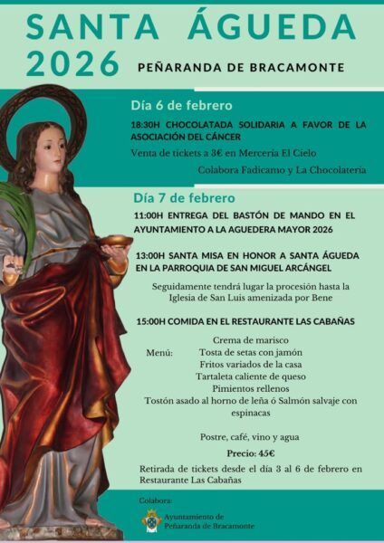 Cartel de la celebración de Santa Águeda en Peñaranda de Bracamonte