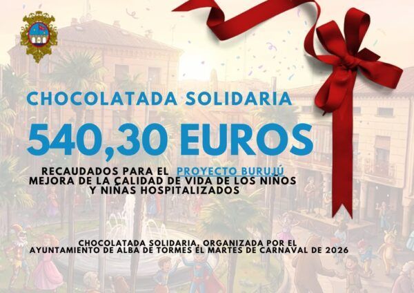 Cartel de chocolatada solidaria con recaudación para niños hospitalizados