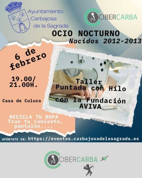 Cartel del taller de costura Puntada con Hilo en Salamanca