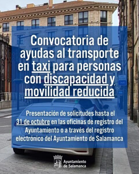 Cartel informativo sobre ayudas al transporte en taxi para personas con discapacidad