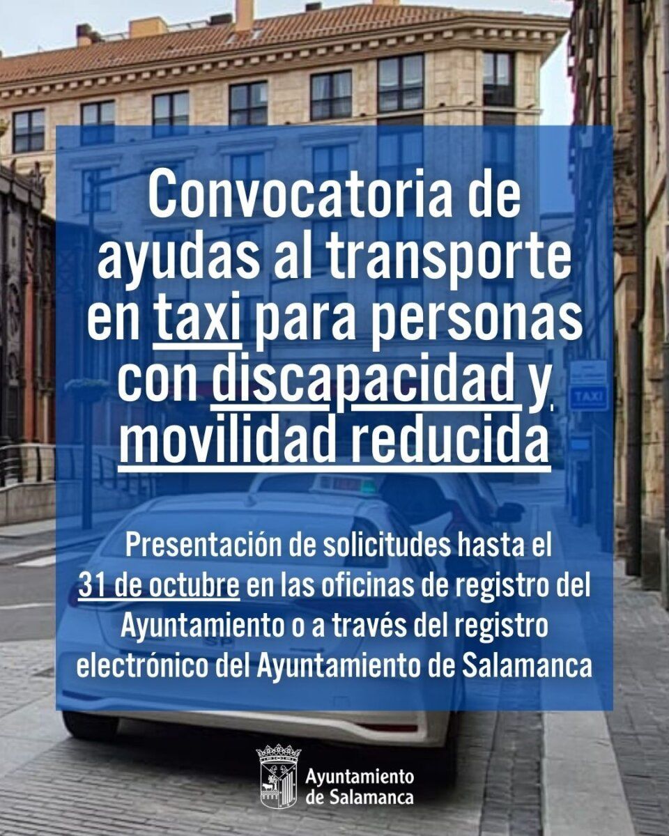 Cartel informativo sobre ayudas al transporte en taxi para personas con discapacidad