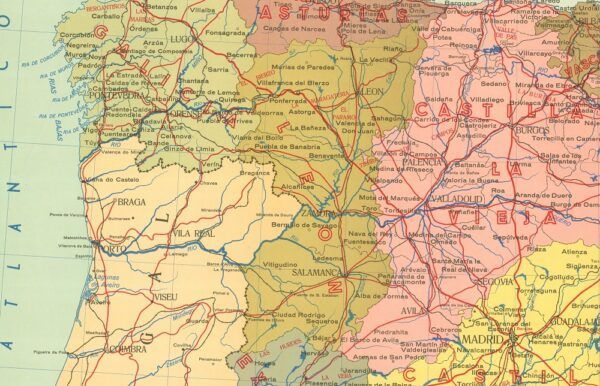 Mapa detallado de la Región Leonesa y su división regional