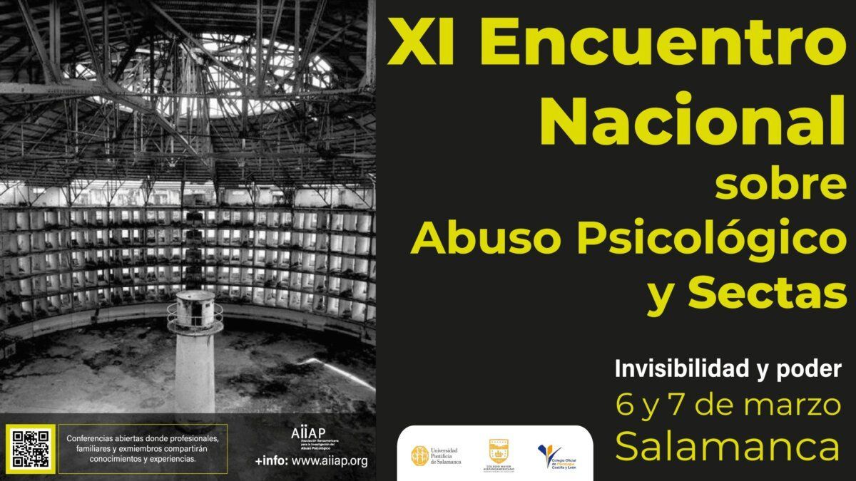Cartel del XI Encuentro Nacional sobre Abuso Psicológico y Sectas en Salamanca