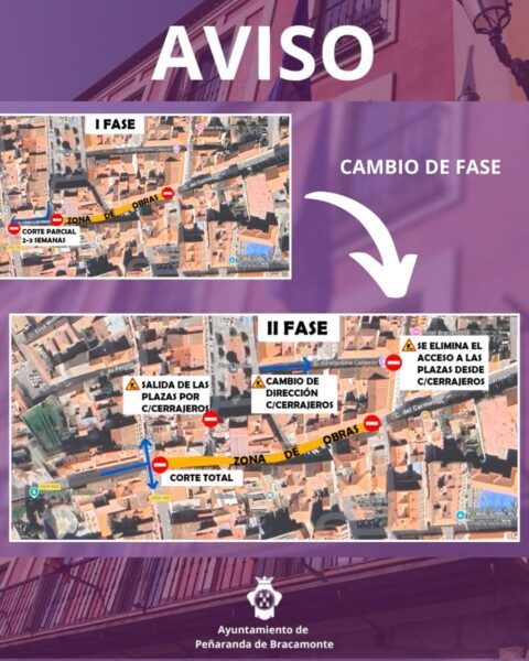 Mapa que muestra la segunda fase de renovación en la Calle del Carmen