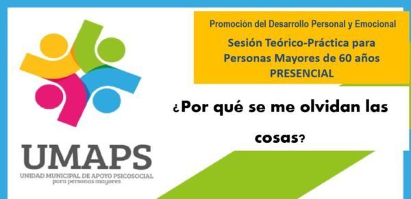 Cartel de la sesión sobre la memoria para mayores de 60 años