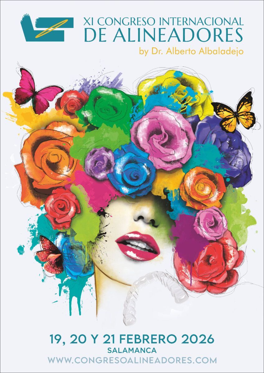 Cartel del XI Congreso Internacional de Alineadores en Salamanca con diseño colorido