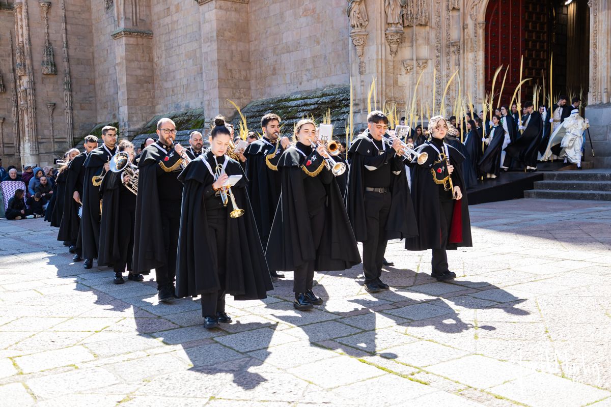 Miembros de la Hermandad Jesús Amigo en el Domingo de Ramos en Salamanca