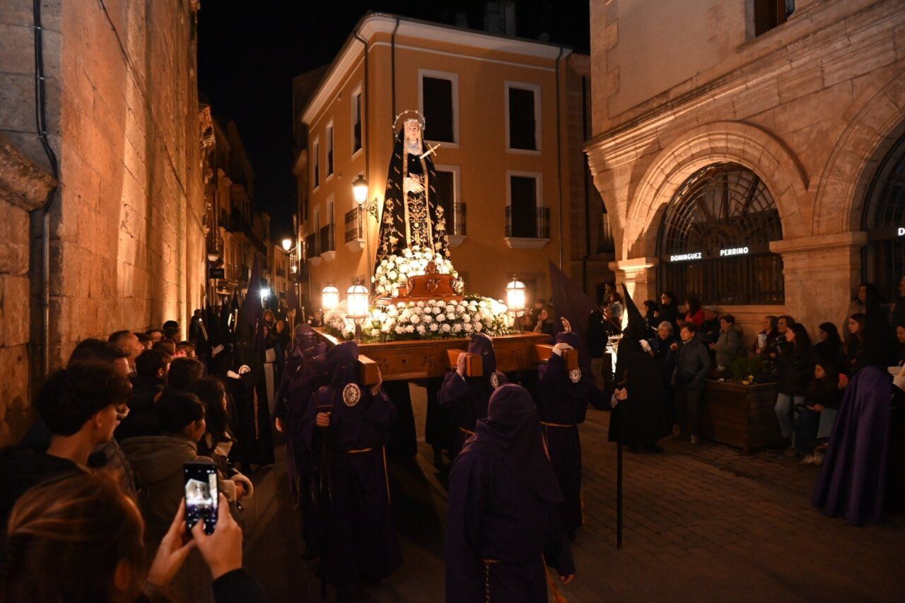 Procesión de la Virgen Dolorosa en Ciudad Rodrigo durante la Semana Santa