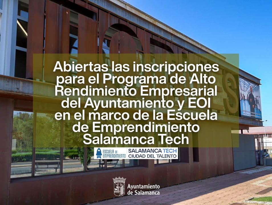 Cartel informativo sobre inscripciones del programa empresarial Salamanca Tech