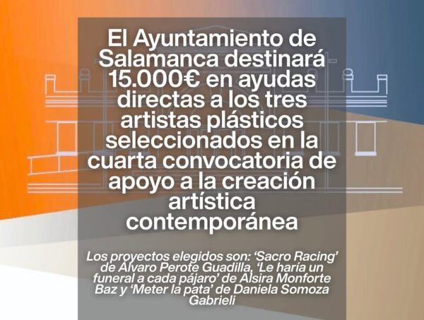 Anuncio sobre ayudas a artistas plásticos en Salamanca
