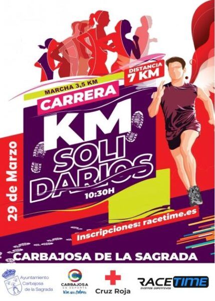 Cartel de la carrera solidaria de Cruz Roja en Carbajosa de la Sagrada