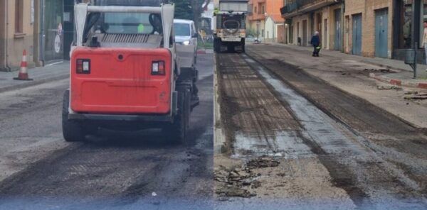 Maquinaria realizando labores de asfaltado en Ciudad Rodrigo