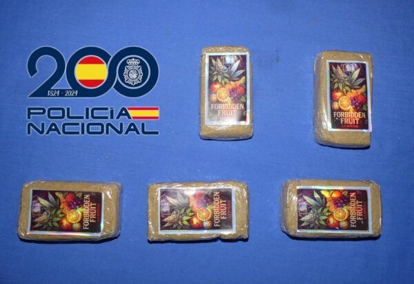 Paquetes de hachís confiscados por la policía en Salamanca