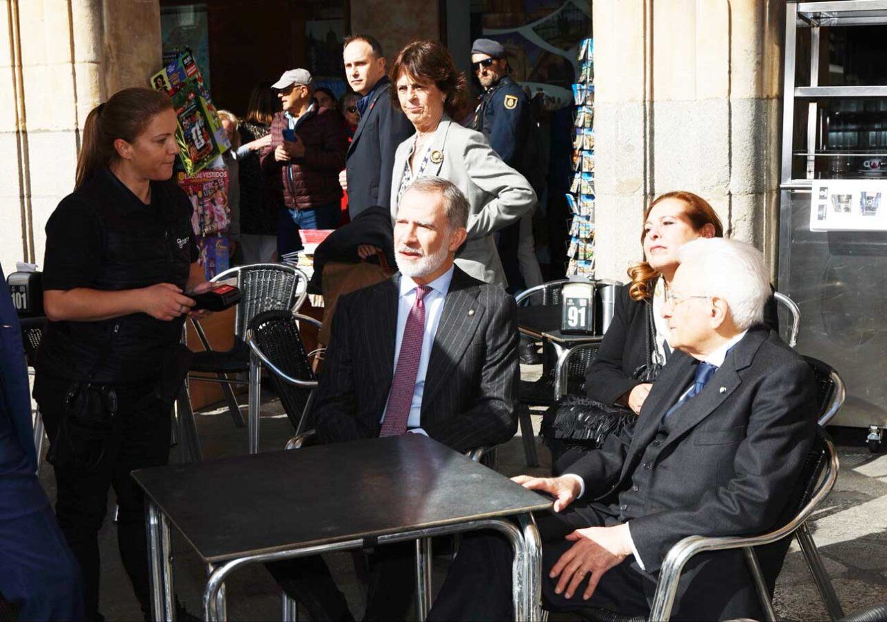 El Rey Felipe VI y Sergio Mattarella en un acto académico en Salamanca
