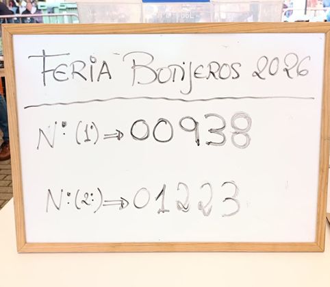 Cartel con números del sorteo de la Feria de Botijeros 2026
