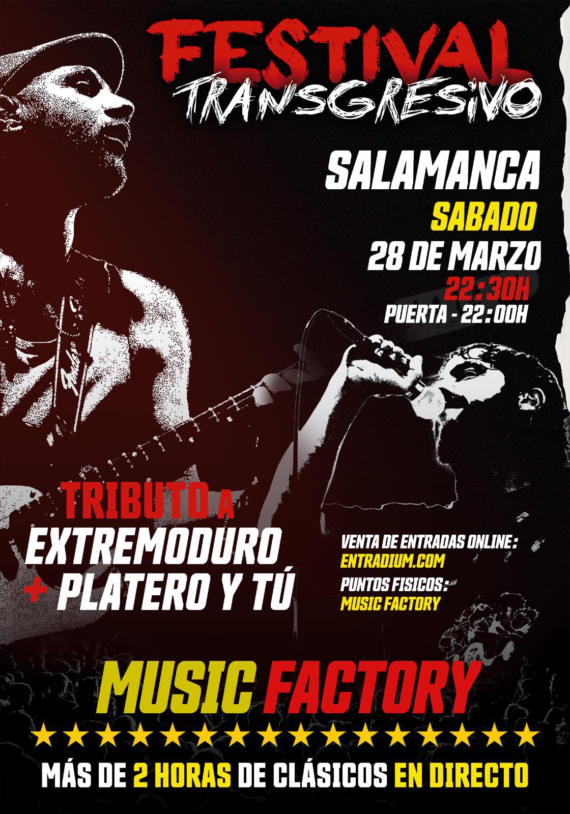 Cartel del festival transgresivo en Salamanca con músicos en acción