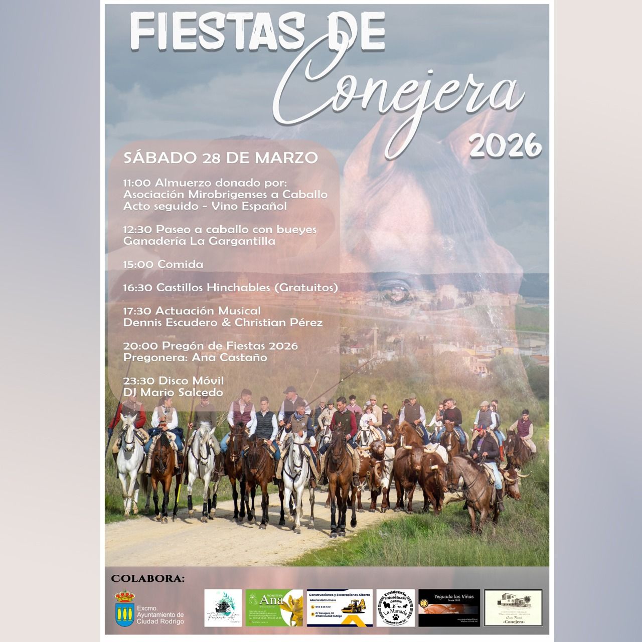 Cartel de las Fiestas de Conejera 2026 con actividades y horarios