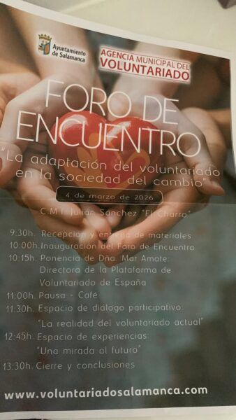 Cartel del Foro de Encuentro sobre voluntariado en Salamanca