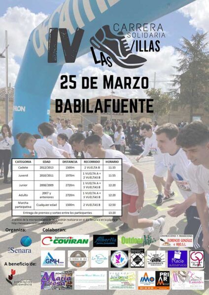 Cartel de la IV Carrera Solidaria Las Villas en Babilafuente