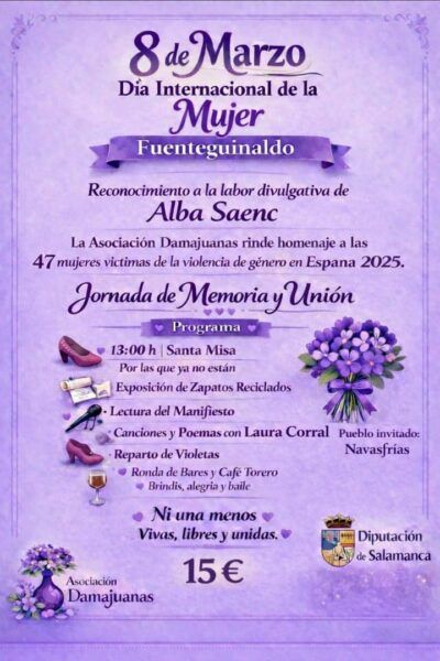 Cartel de la Jornada de Memoria por el Día de la Mujer en Fuenteguinaldo