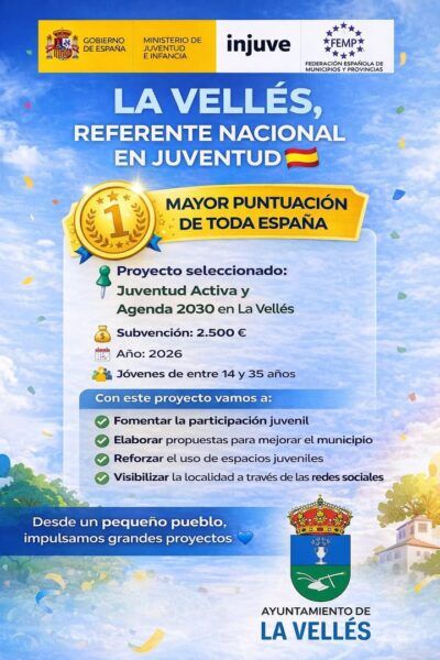Cartel informativo sobre la participación juvenil en La Vellés