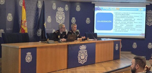 Rueda de prensa de la Policía Nacional sobre agresiones a sanitarios